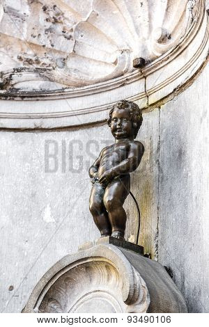 Manneken Pis Statue In Brussels
