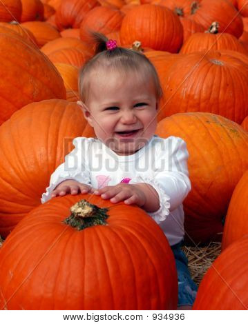Baby At Pumpkin Patch