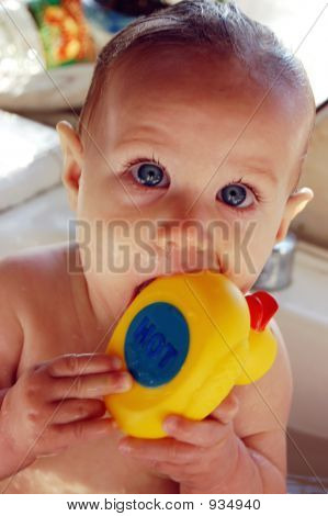Baby With Duck