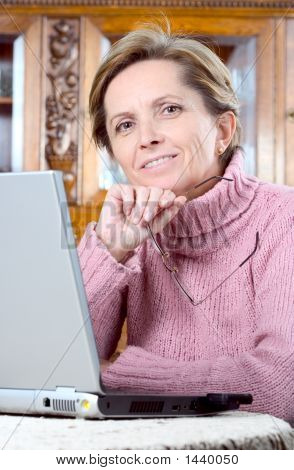 Mature Woman With Laptop