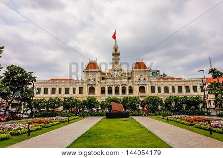 HOCHIMINH CITY, VIETNAM - MARCH 13, 2016: People's Committee Building in Sai Gon.