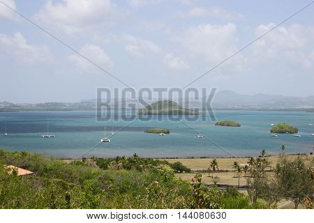 Martinique, the picturesque marina of Les Trois Ilets in West Indies