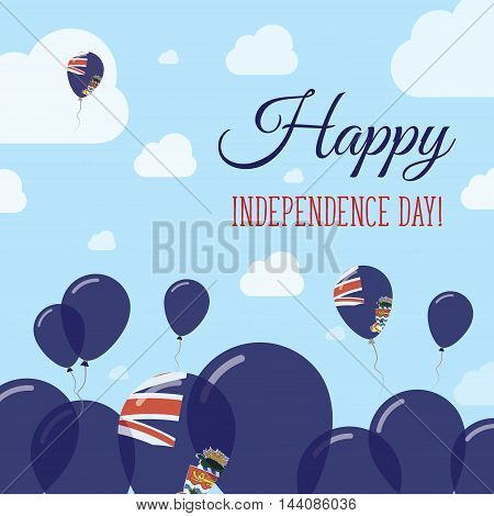 Cayman Islands Independence Day Flat Patriotic Design. Caymanian Flag Balloons. Happy National Day V