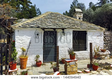Old stone house in village of Aliki,Thassos island,  East Macedonia and Thrace, Greece