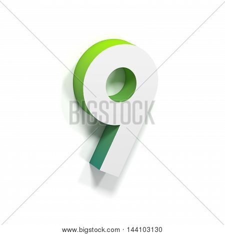 Green Gradient And Soft Shadow Number Nine - 9