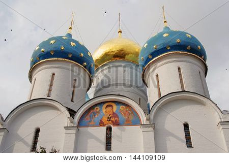 Trinity Sergius Lavra (monastery). Popular touristic landmark UNESCO World Heritage Site. Color photo.