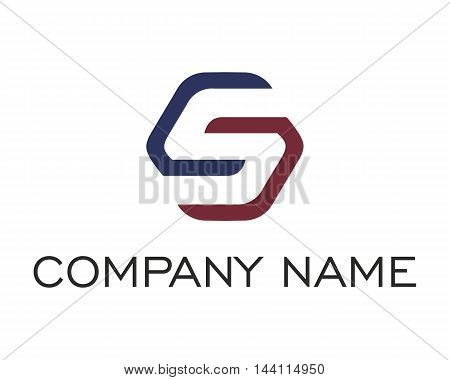 Letter S at the negative space of hexagon