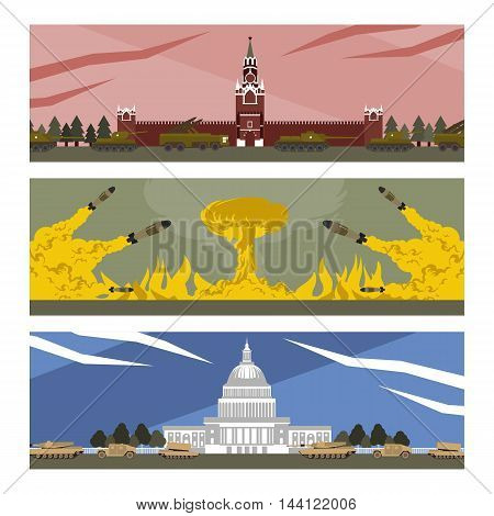 flat banners cold war in vector format eps10