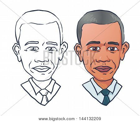 vector portrait of president Barack Obama. Editorial vector illustration EPS8. United states