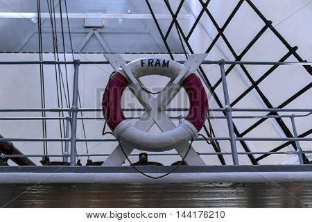 OSLO, NORWAY - JULY 1, 2016: This is fragment of the ship-museum 