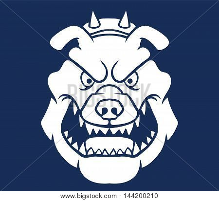 vector illustration of pit bull head silhouette