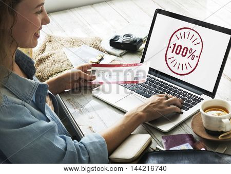100 Percent Hundred Quality Perfect Graphic Concept