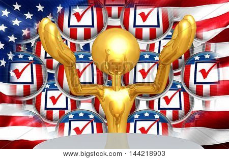 United States Of America U.S. Election Concept 3D Illustration