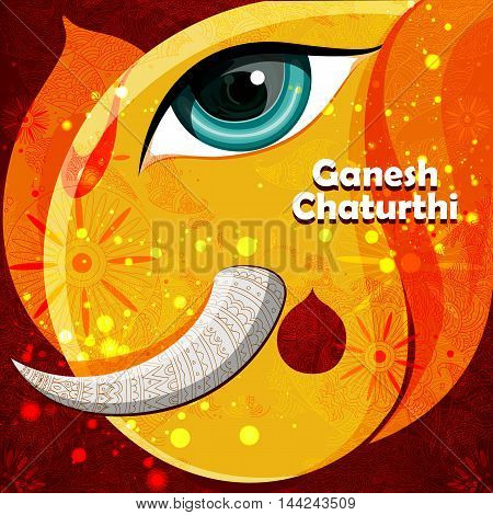 easy to edit vector illustration of Lord Ganpati on Ganesh Chaturthi background