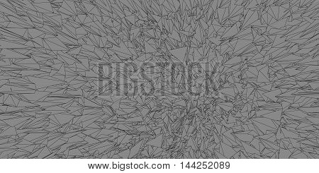 Polygonal graphic background abstract line on gray color