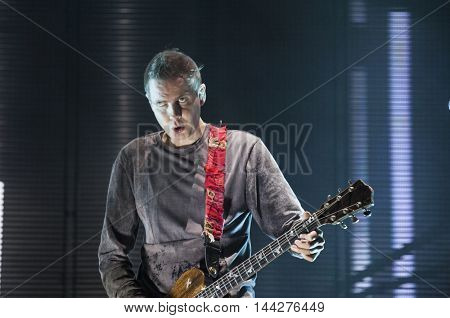 Bontida, Romania - July 14, 2016: Sigur Ros, the Icelandic post-rock band from ReykjavÃÂ­k, performing live on the stage at Electric Castle festival, one of the biggest music festivals in Romania