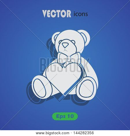 Teddy bear - Valentine's Day vector icon