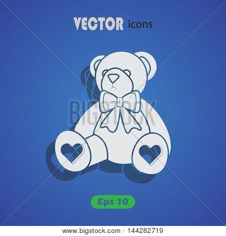 Teddy bear - Valentine's Day vector icon