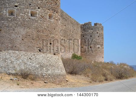 Fortress at Ancient Aptera in Crete, Greece