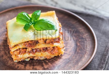 Portion Of Classic Lasagne