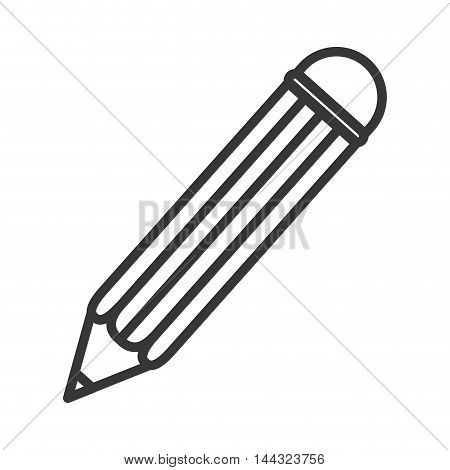 pencil write instrument tool wood icon. Flat and isolated design. Vector illustration