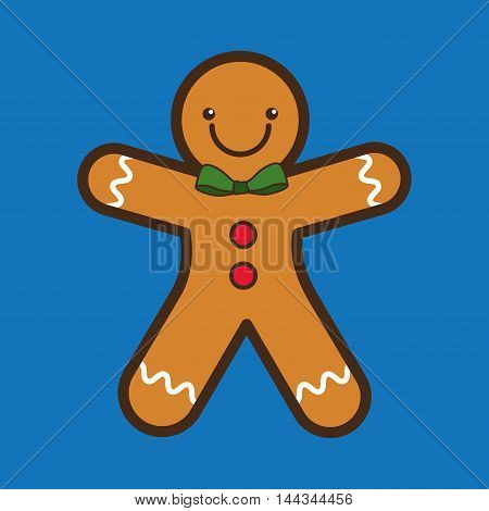 coockie cartoon merry christmas decoration celebration con. Colorful and flat design. Vector illustration