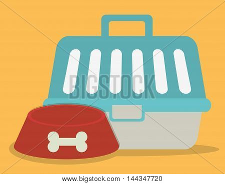baket food bone cartoon pet animal con. Colorful and flat design. Vector illustration