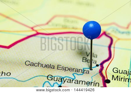 Cachuela Esperanza pinned on a map of Bolivia