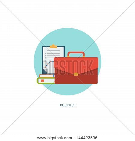 usiness icon. Creative concept of professional training. Financial report. Flat design, minimalist style, modern colours - limpet shell. Vector illustrations for web, banners, infographics, app