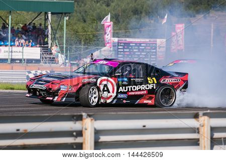 Nizhny Novgorod Russia Aug 20, 2016 : Russian Drift Series Stage 5 RDS Zapad West 2016 Alexei Chepa Golovnya. Nissan 200SX S13.