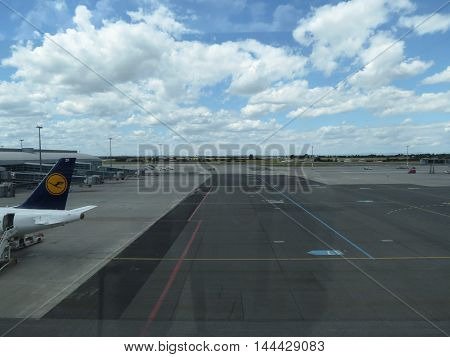 Airport Runway Perspective In Prague
