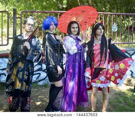 Istanbul Turkey - Mayer 29 2016: Asian Cosplay Day Activity in Istanbul. Dressed as anime characters cosplay participants indicated they did. Costume cosplay participants Istanbul.
