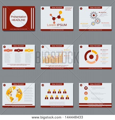 Professional business presentation, slide show vector design template