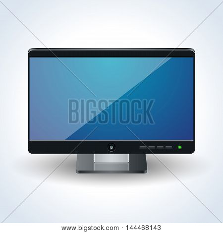 Modern computer desktop monitor realistic vector icon