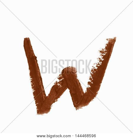 Single abc latin letter symbol drawn with a wax crayon isolated over the white background