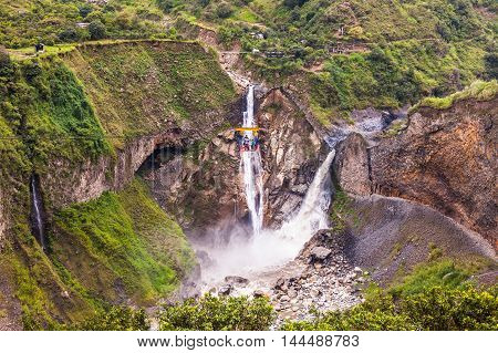 Agoyan waterfall during the Pastaza River, Ecuador
