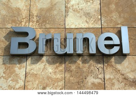 Amsterdam Netherlands-august 26 2016: letters brunel on a building