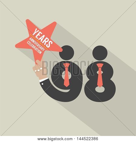 98th Years Anniversary Typography Design Vector Illustration. EPS 10