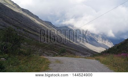 Hibiny mountains above the Arctic circle.August 12,2016.Murmansk Region,Russia