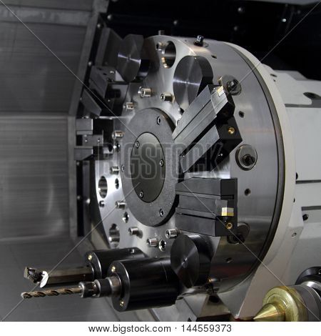 The clamping mechanism of modern cutting machine.