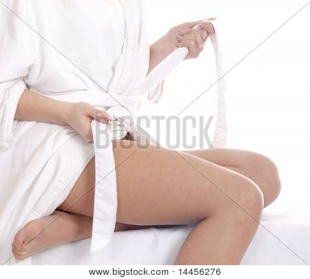 Sexy Beine junge schöne Frau