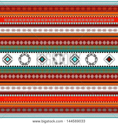 pic Colorful Indian Border Design ethnic boho seamless vector photo