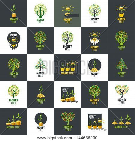 logo design template money tree. Vector illustration