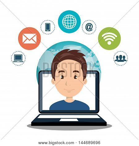 internet communication technology isolated icon vector illustration design