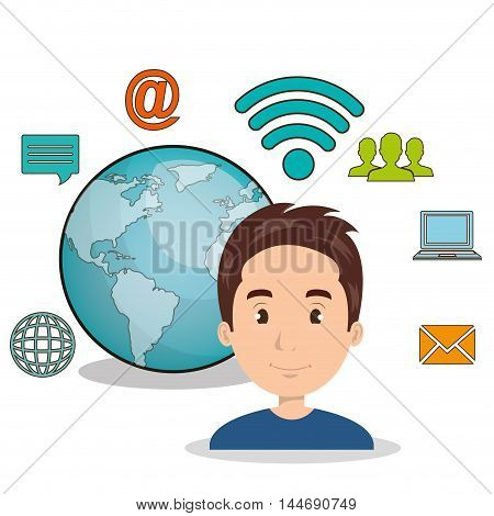 internet communication technology isolated icon vector illustration design