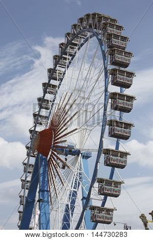 The high ferry wheel at the Oktoberfest in Munich