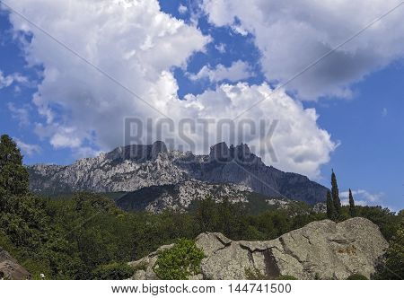 Mount Ai-Petri, Crimea, Russia. View from the Vorontsov Palace.