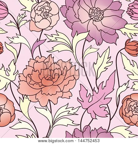 Floral Pattern Flower Rose Ornamental Background Flourish Texture With Dummer Flower Bouquet. Gentle