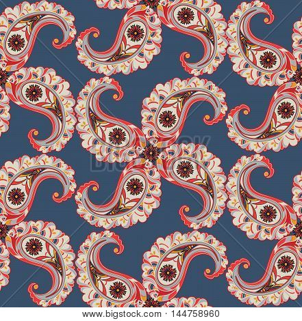 Floral Seamless Pattern. Abstract  Geometric Background. Floral Tile Ornamental Texture With Leaves.