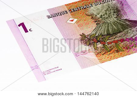 1 centimes bank note of Congo. Centimes is one of the currencies of Congo